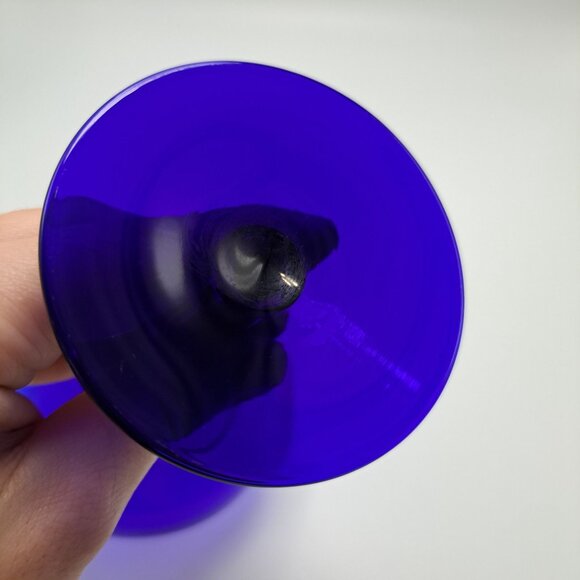 Vintage Cobalt Blue Glass Margarita Cocktail Coupe - Picture 6 of 6